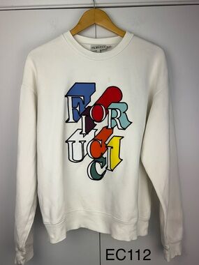 Fiorucci White Logo Graphic Crewneck Sweater